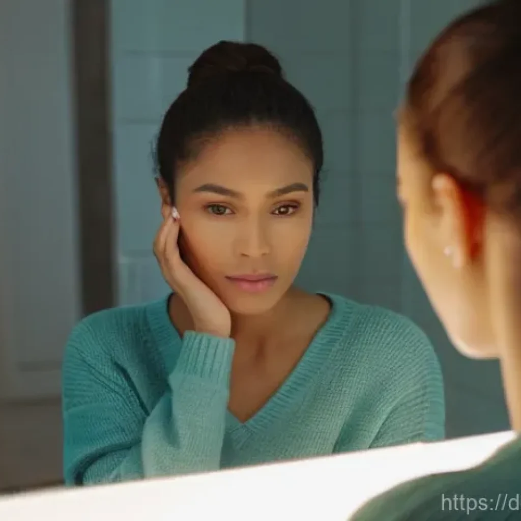 볼 지방 제거 수술 - **Prompt:** A young woman, early 30s, with a thoughtful expression, gently touches her cheekbones wh...