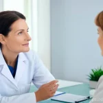 코 모양 교정 시술 - **Prompt:** A compassionate German aesthetic physician, a woman in her late 40s with a kind and prof...