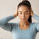 얼굴 비대칭 개선법 - **Prompt 1: Serene Face Yoga Practice**
    A tranquil portrait of a young woman, mid-20s, with a ge...