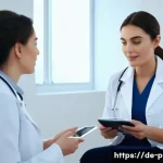 Home 22 입술 성형 전후 - A professional medical consultation scene in a modern clinic setting: a female patient in her late 2...