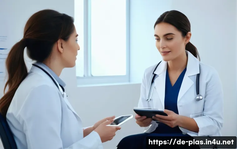 입술 성형 전후 - A professional medical consultation scene in a modern clinic setting: a female patient in her late 2...