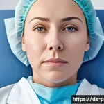 Home 21 광대 축소 수술 부작용 - A detailed medical illustration of a human face post-jaw reduction surgery showing typical swelling ...