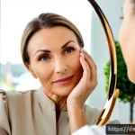 리프팅 유지 기간 - Photorealistic close-up of a confident middle-aged German woman in a bright Munich dermatology clini...