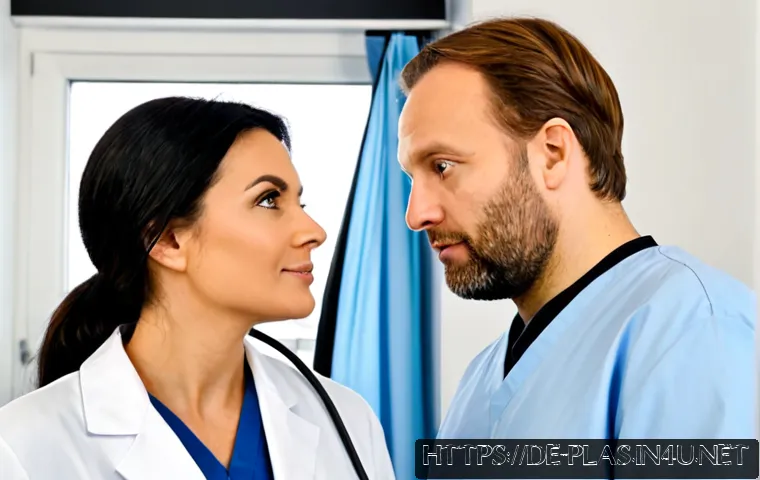 성형외과와 피부과 비교 - Photorealistic split-scene comparison in a modern German medical clinic: on the left, a board-certif...